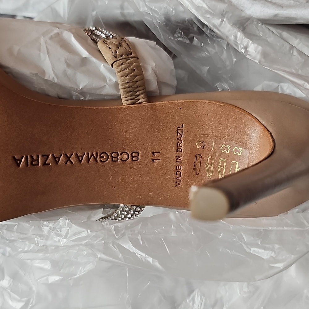 BCBGMAXAZRIA Duponi Leather Palomino Rhinestones Stiletto Sandals Size 11 - Picture 14 of 15